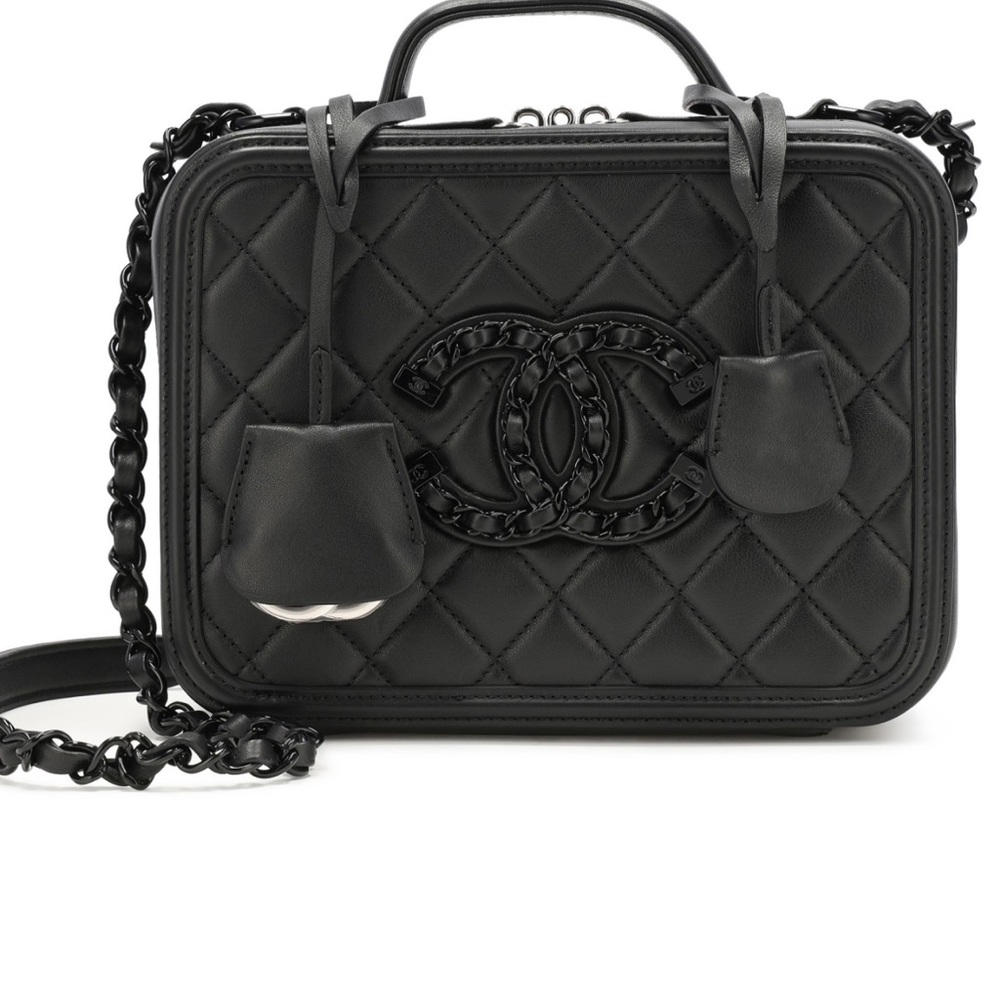 Limited Edition Chanel Black Quilted Lambskin Incognito Medium Vanity Case 2020